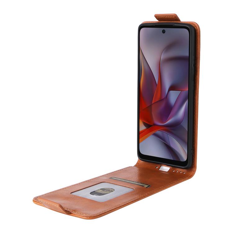 For Motorola Edge 60 Fusion Magnetic Vertical Flip Leather Phone Case with Buckle