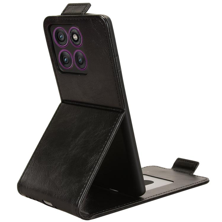 For Motorola Edge 60 Pro Magnetic Vertical Flip Leather Phone Case with Buckle