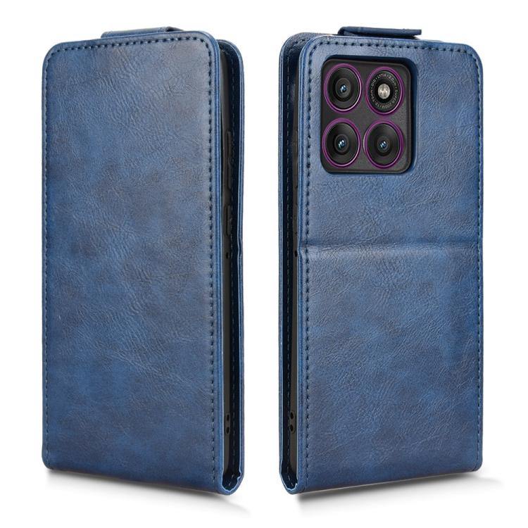 For Motorola Edge 60 Pro Magnetic Vertical Flip Leather Phone Case with Buckle