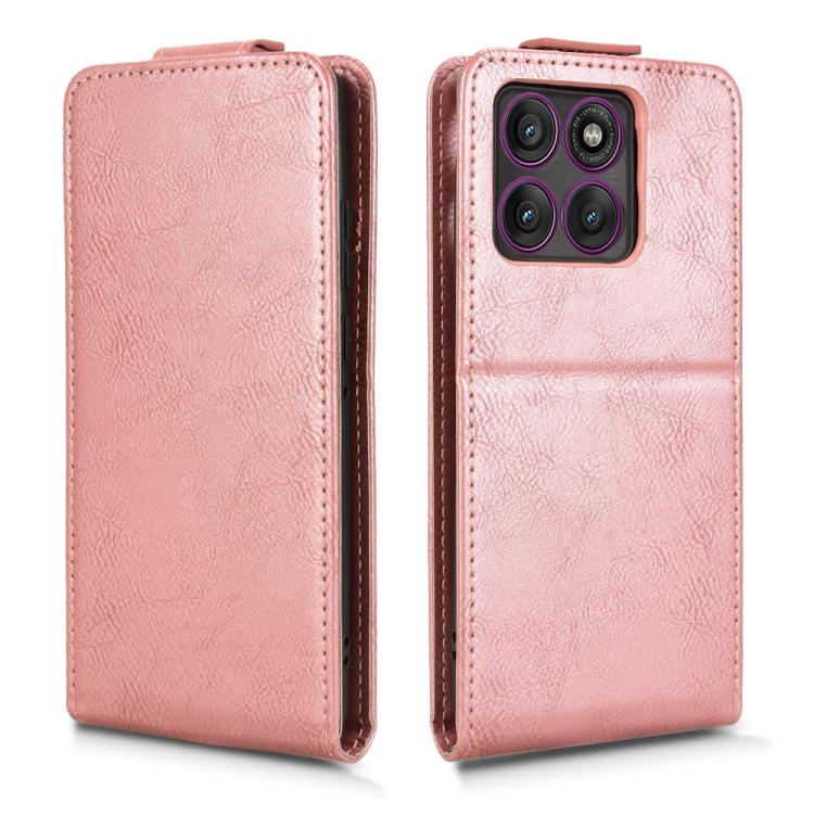 For Motorola Edge 60 Pro Magnetic Vertical Flip Leather Phone Case with Buckle