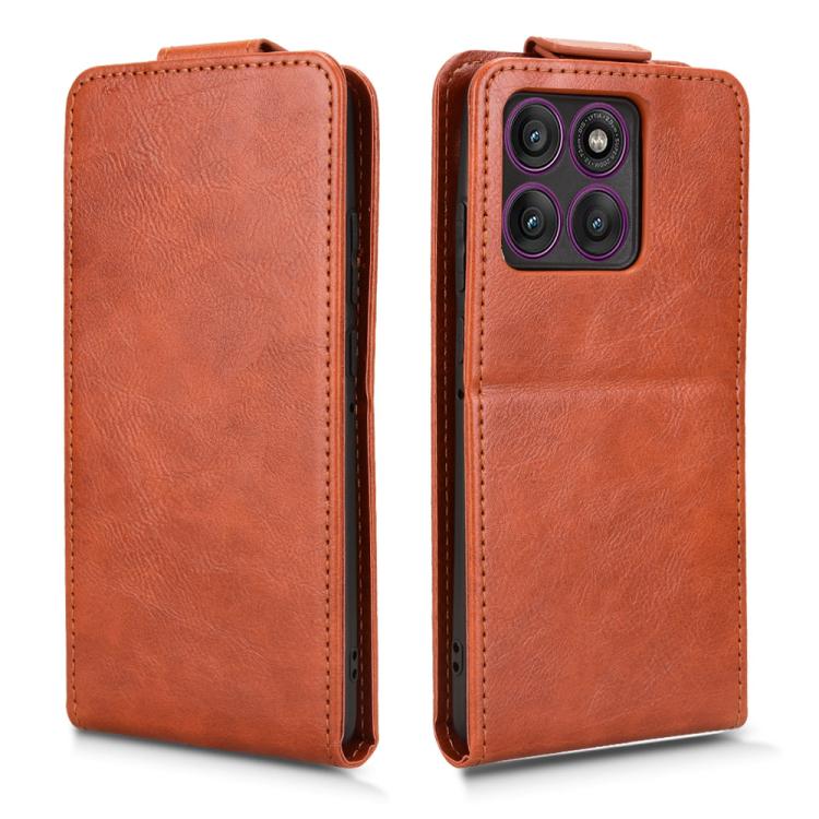 For Motorola Edge 60 Pro Magnetic Vertical Flip Leather Phone Case with Buckle
