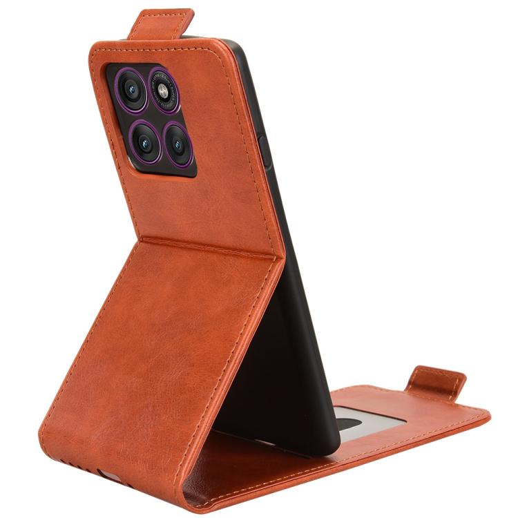 For Motorola Edge 60 Pro Magnetic Vertical Flip Leather Phone Case with Buckle