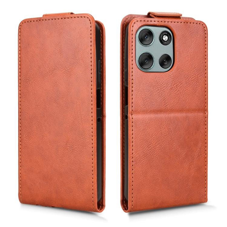 For Motorola Moto G66j 5G Magnetic Vertical Flip Leather Phone Case with Buckle