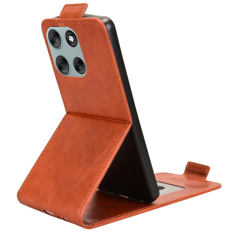 For Motorola Moto G66j 5G Magnetic Vertical Flip Leather Phone Case with Buckle