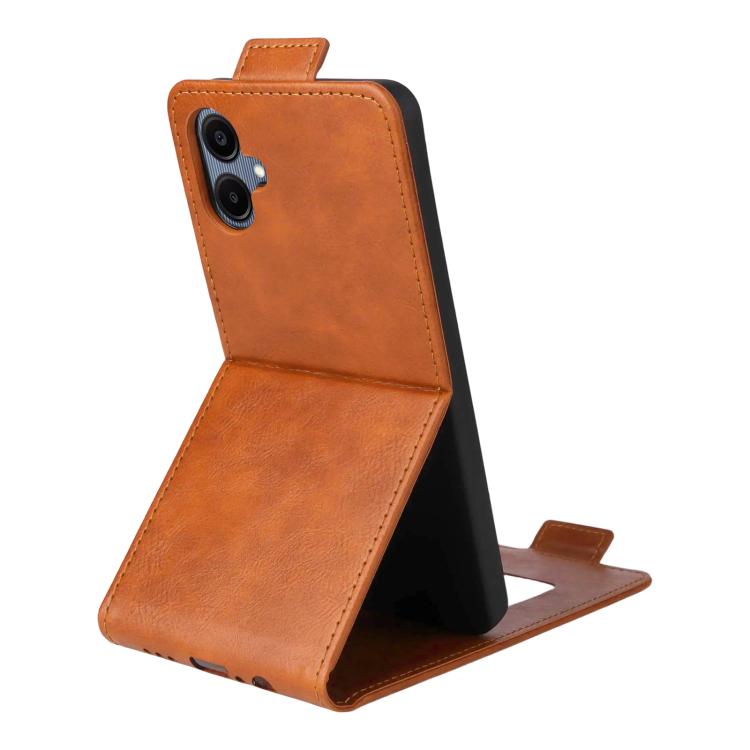 For Samsung Galaxy A06 5G / 4G Magnetic Vertical Flip Leather Phone Case with Buckle