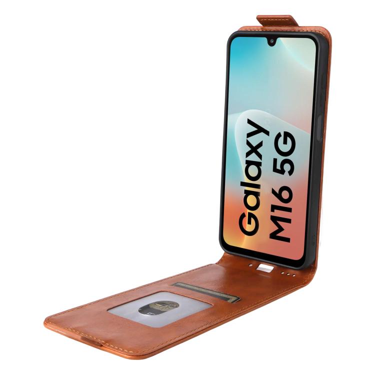 For Samsung Galaxy F16 / M16 Magnetic Vertical Flip Leather Phone Case with Buckle