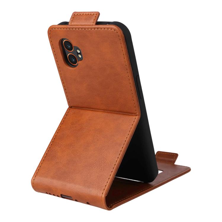 For Samsung Galaxy XCover7 Magnetic Vertical Flip Leather Phone Case with Buckle