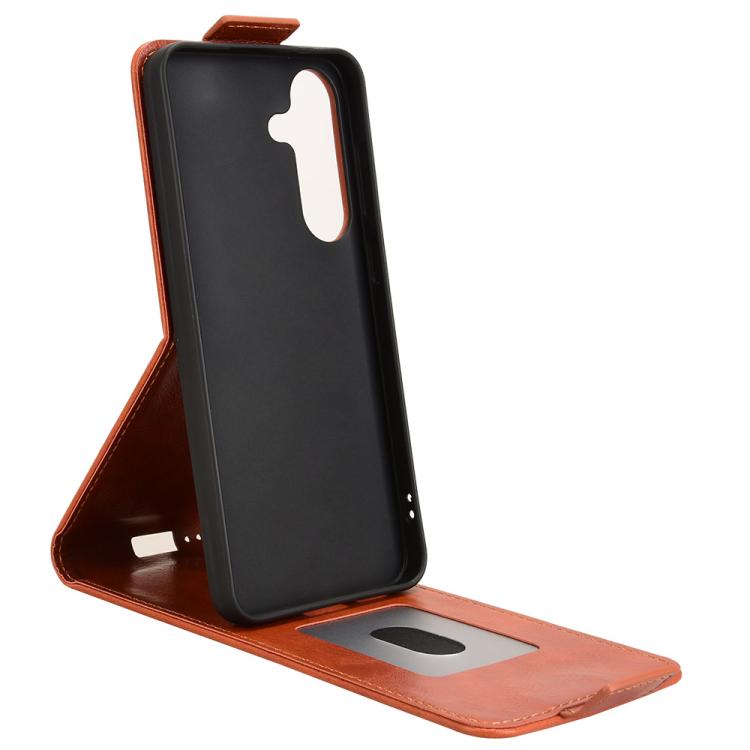 For Samsung Galaxy S25 FE 5G Magnetic Vertical Flip Leather Phone Case with Buckle