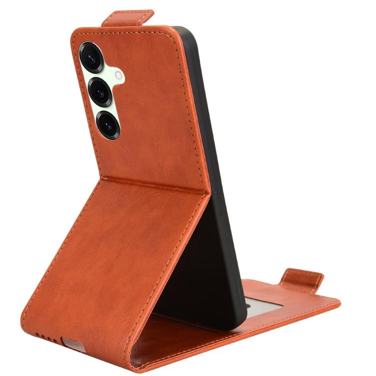 For Samsung Galaxy S25 FE 5G Magnetic Vertical Flip Leather Phone Case with Buckle