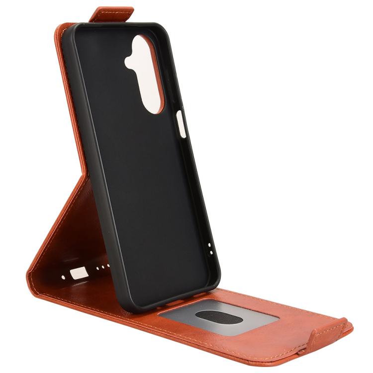 For Samsung Galaxy M36 5G Magnetic Vertical Flip Leather Phone Case with Buckle