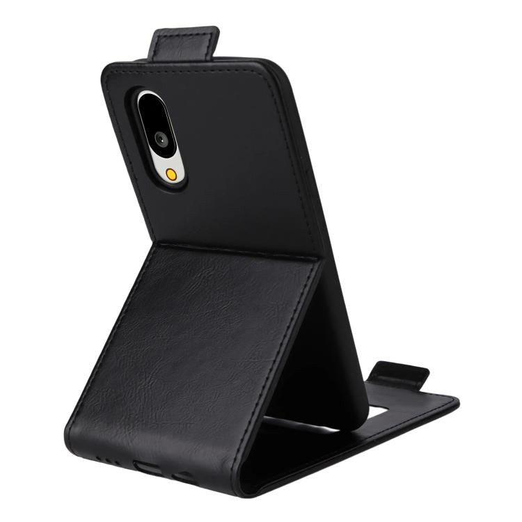 For Sharp Basio Active3 Magnetic Vertical Flip Leather Phone Case with Buckle