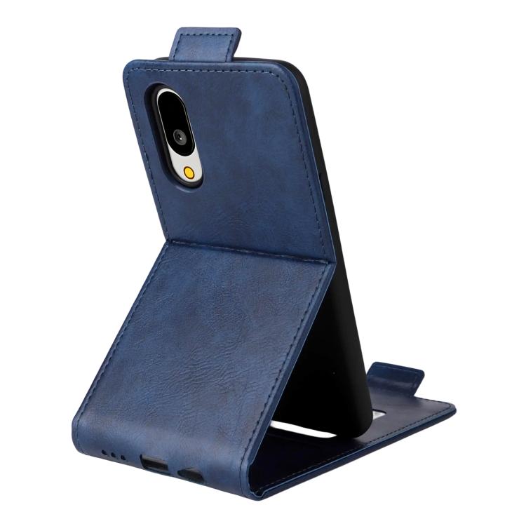 For Sharp Basio Active3 Magnetic Vertical Flip Leather Phone Case with Buckle