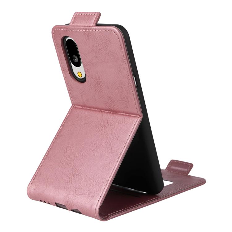 For Sharp Basio Active3 Magnetic Vertical Flip Leather Phone Case with Buckle