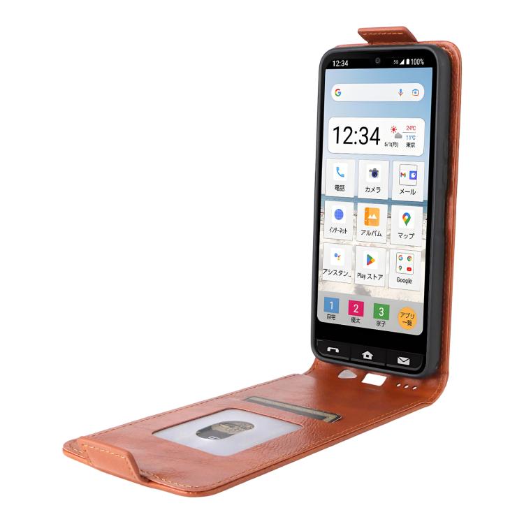For Sharp Basio Active3 Magnetic Vertical Flip Leather Phone Case with Buckle