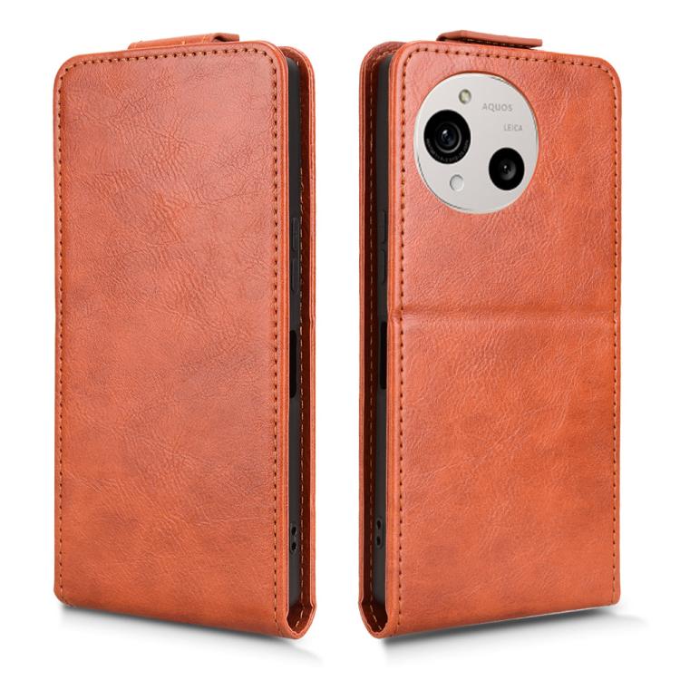 For Sharp Aquos R10 Magnetic Vertical Flip Leather Phone Case with Buckle