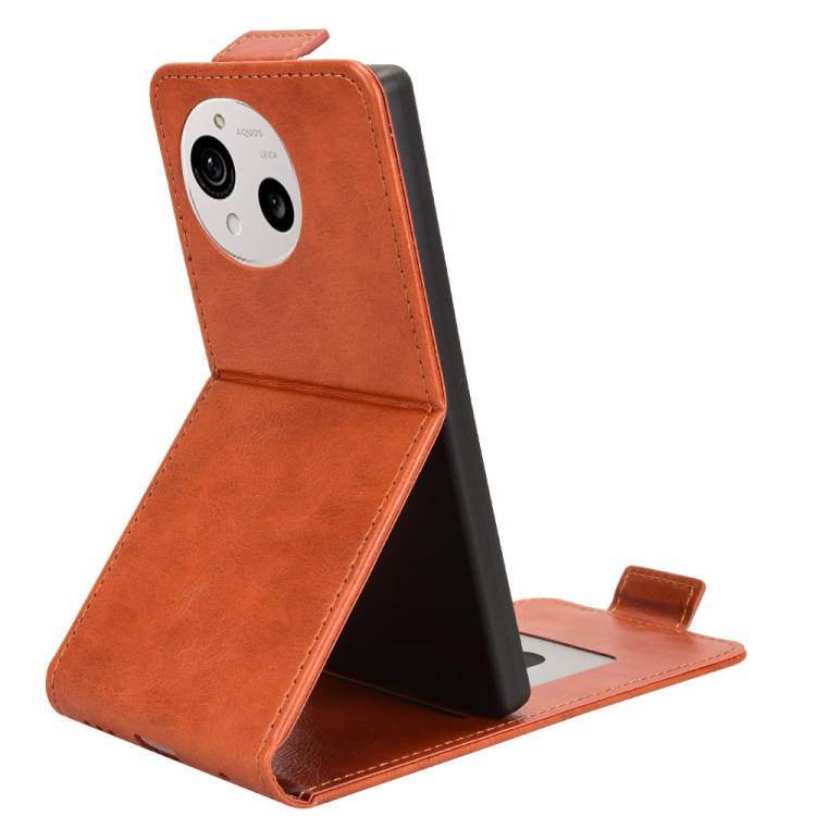 For Sharp Aquos R10 Magnetic Vertical Flip Leather Phone Case with Buckle