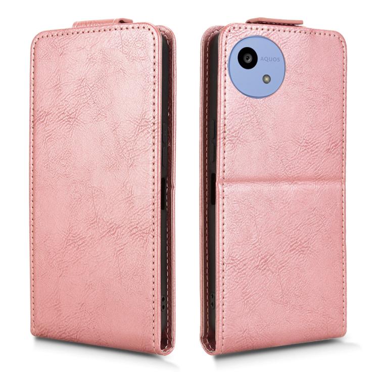 For Sharp Aquos wish5 Magnetic Vertical Flip Leather Phone Case with Buckle