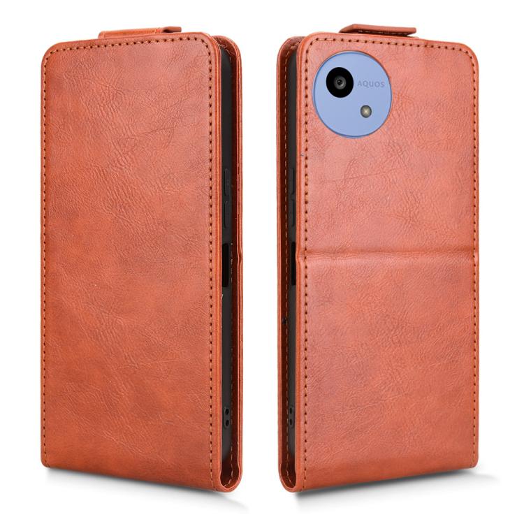 For Sharp Aquos wish5 Magnetic Vertical Flip Leather Phone Case with Buckle