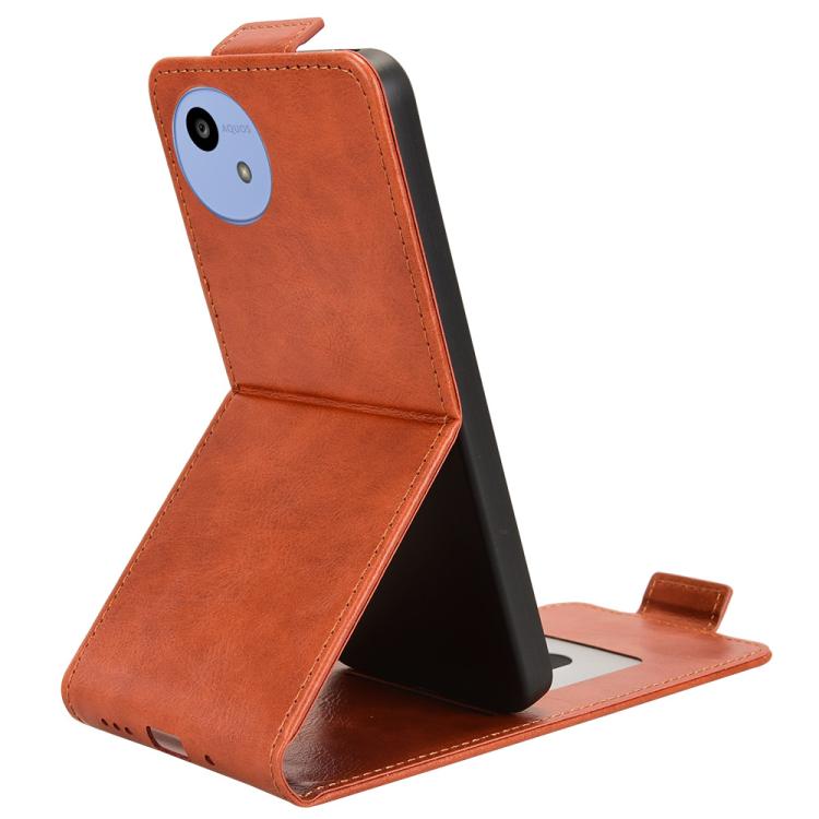 For Sharp Aquos wish5 Magnetic Vertical Flip Leather Phone Case with Buckle