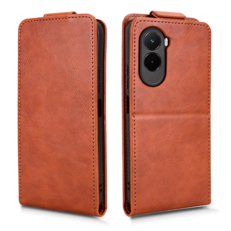 For Xiaomi Poco M7 4G 171mm Magnetic Vertical Flip Leather Phone Case with Buckle