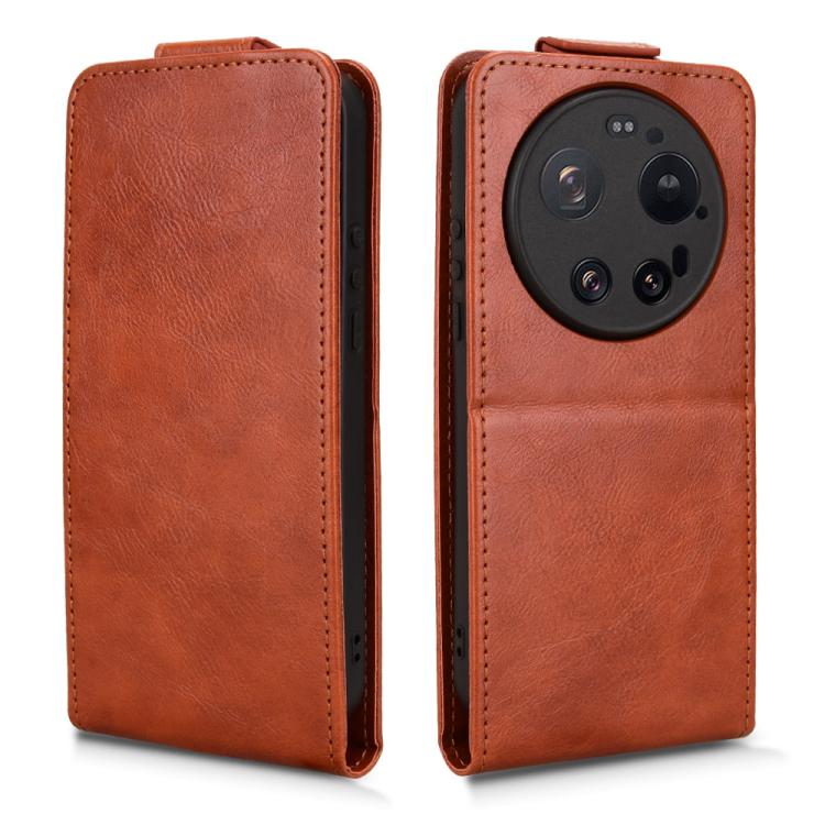 For Xiaomi 17 Ultra Magnetic Vertical Flip Leather Phone Case with Buckle