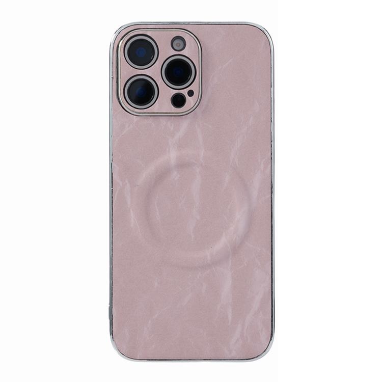For iPhone 15 Pro Electroplating PC Snow Bark Texture MagSafe Phone Case