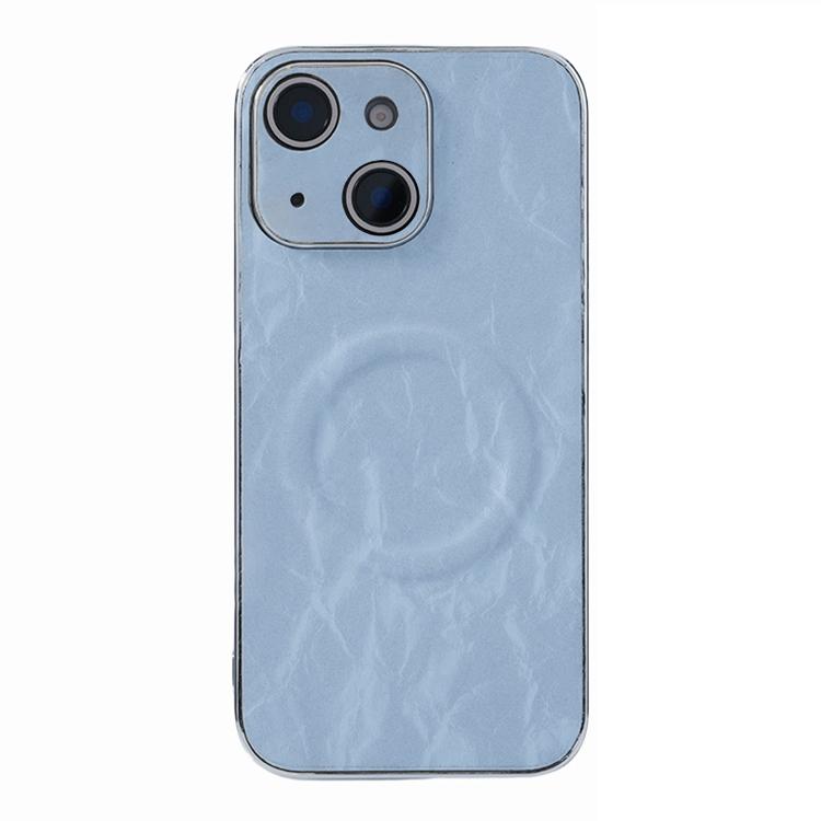 For iPhone 13 Electroplating PC Snow Bark Texture MagSafe Phone Case