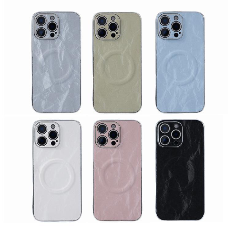 For iPhone 12 Pro Electroplating PC Snow Bark Texture MagSafe Phone Case