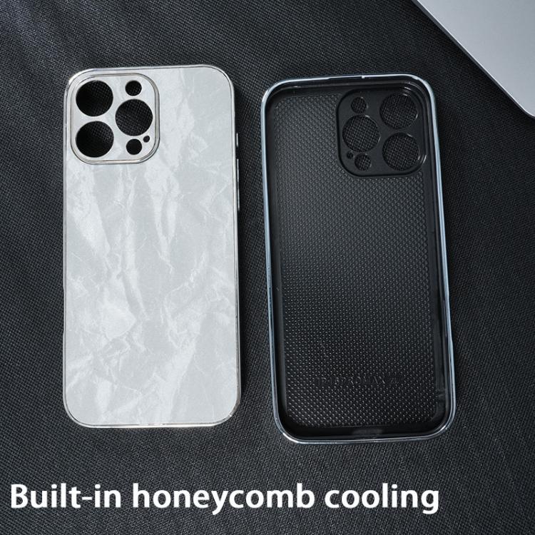 For iPhone 15 Pro Max Electroplating PC Snow Bark Texture MagSafe Phone Case