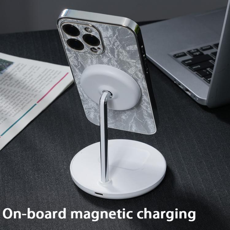For iPhone 14 Electroplating PC Snow Bark Texture MagSafe Phone Case