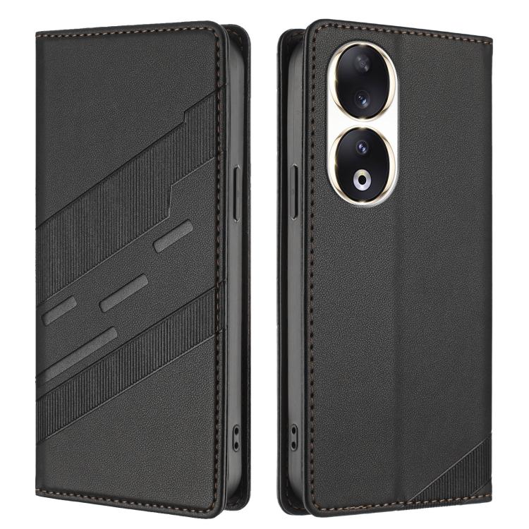 For Honor 90 Embossed Multi-functional Wallet Retro Leather Phone Case