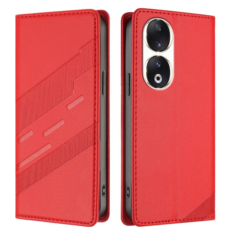 For Honor 90 Embossed Multi-functional Wallet Retro Leather Phone Case