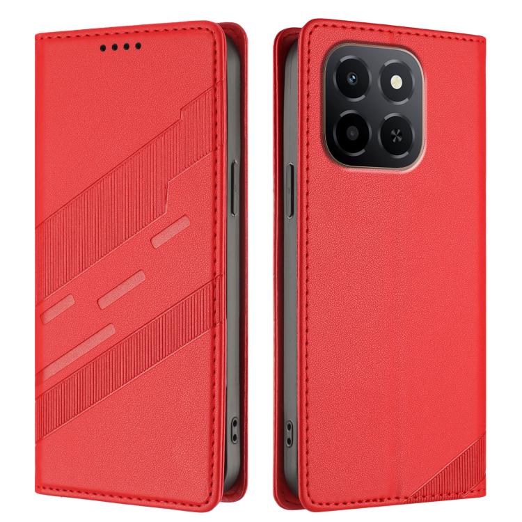 For Honor X6c Embossed Multi-functional Wallet Retro Leather Phone Case