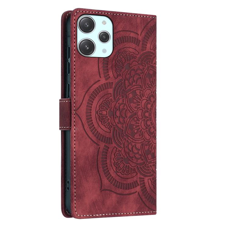 For Xiaomi Poco M6 Pro 5G / Redmi 12 Mandala Embossed Retro Frosted Leather Phone Case