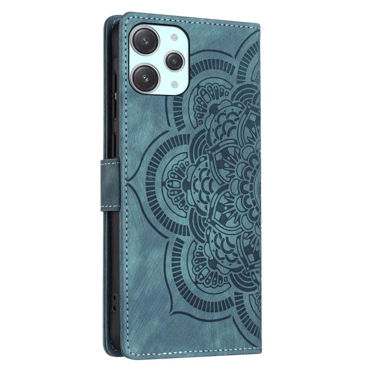 For Xiaomi Poco M6 Pro 5G / Redmi 12 Mandala Embossed Retro Frosted Leather Phone Case