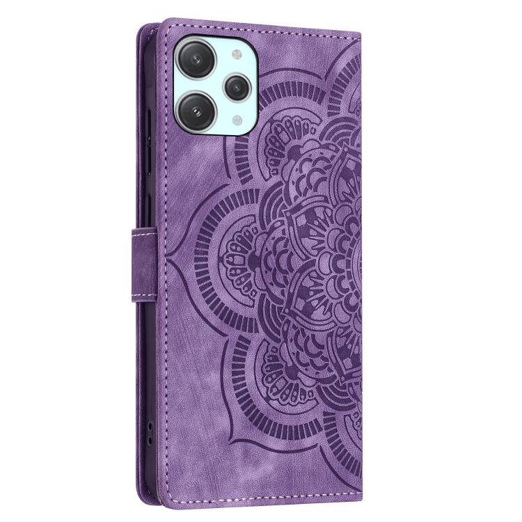 For Xiaomi Poco M6 Pro 5G / Redmi 12 Mandala Embossed Retro Frosted Leather Phone Case