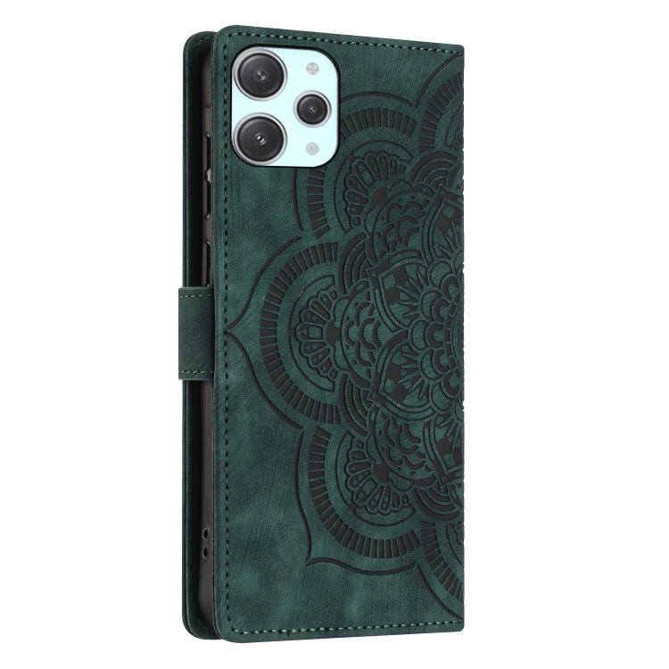 For Xiaomi Poco M6 Pro 5G / Redmi 12 Mandala Embossed Retro Frosted Leather Phone Case