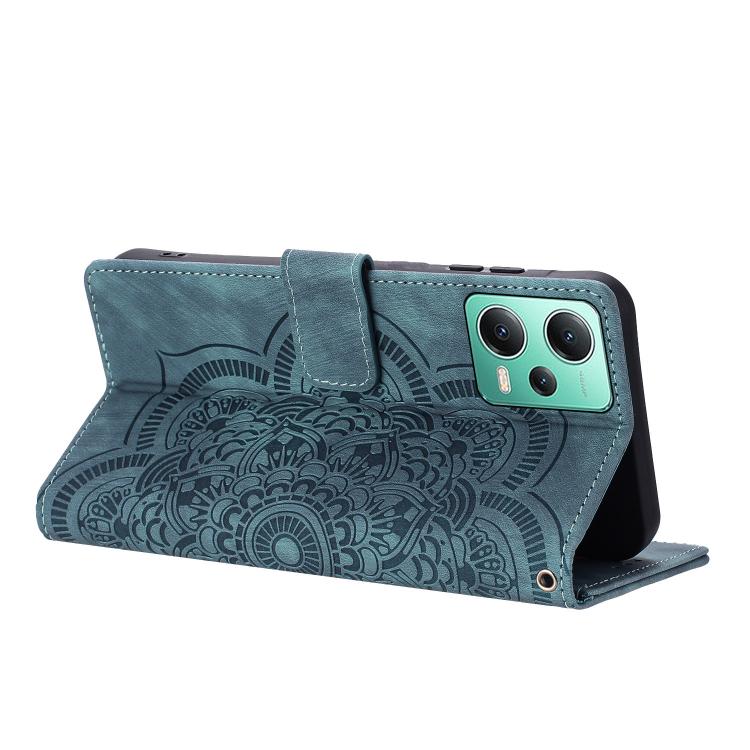 For Xiaomi Poco X5 / Redmi Note 12 5G Mandala Embossed Retro Frosted Leather Phone Case