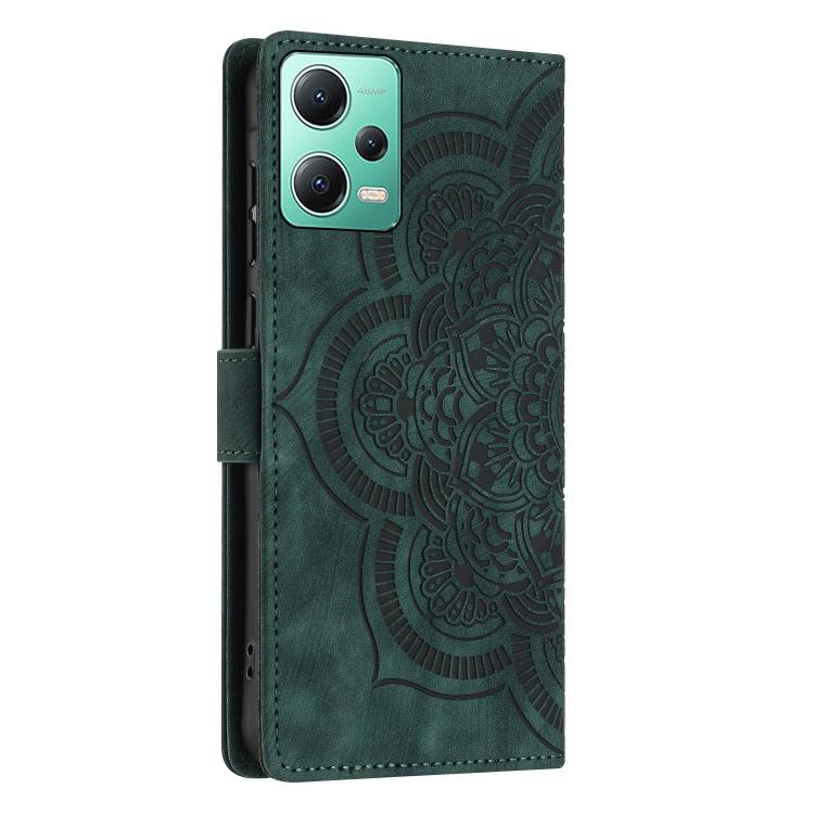 For Xiaomi Poco X5 / Redmi Note 12 5G Mandala Embossed Retro Frosted Leather Phone Case