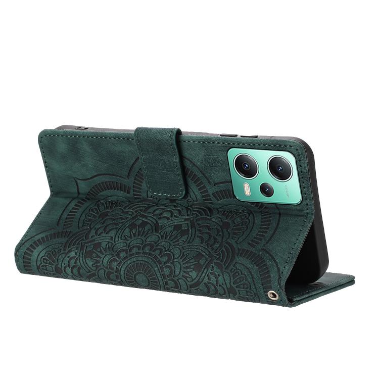 For Xiaomi Poco X5 Pro Mandala Embossed Retro Frosted Leather Phone Case