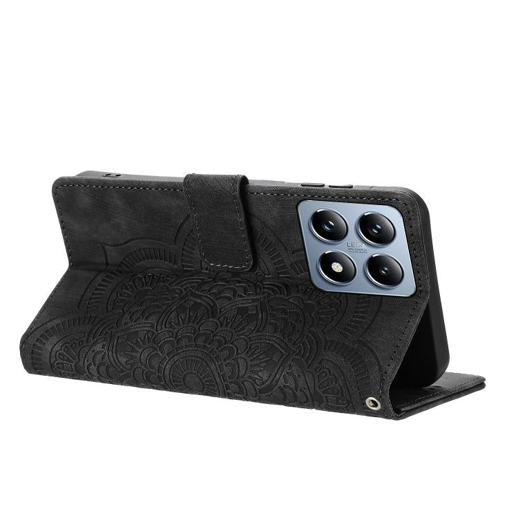 For Xiaomi 14T Pro Mandala Embossed Retro Frosted Leather Phone Case