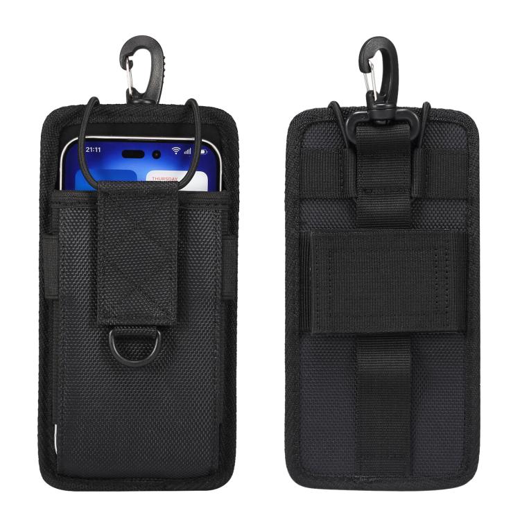 For 5.5-6.5 inch Oxford Fabric Waterproof Outdoor Phone Waist Bag - Black