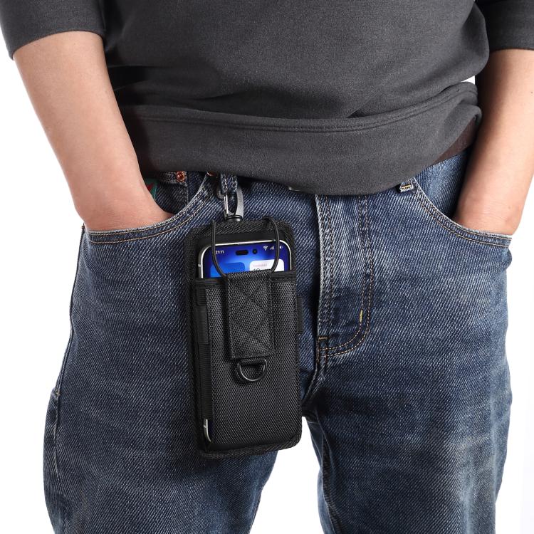 For 5.5-6.5 inch Oxford Fabric Waterproof Outdoor Phone Waist Bag - Black