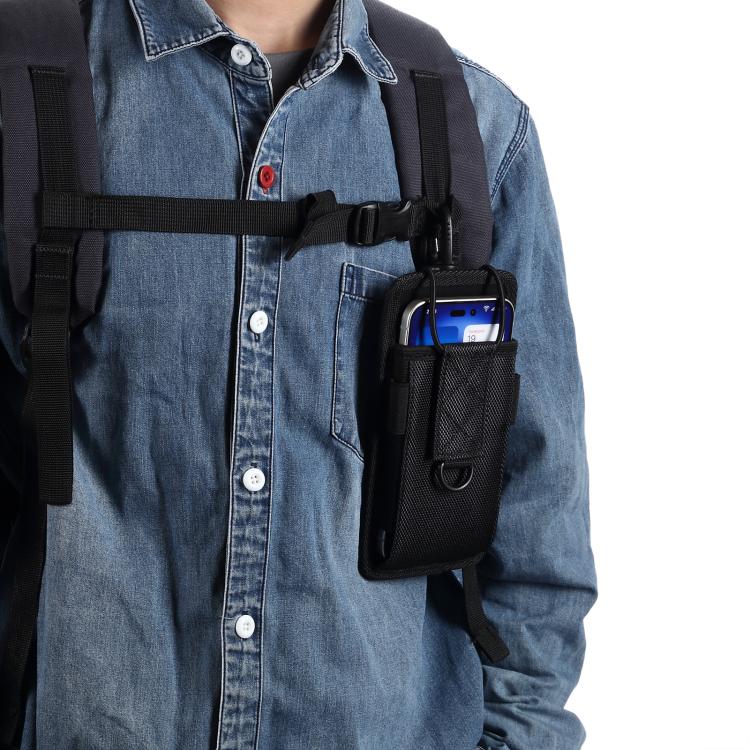 For 5.5-6.5 inch Oxford Fabric Waterproof Outdoor Phone Waist Bag - Black