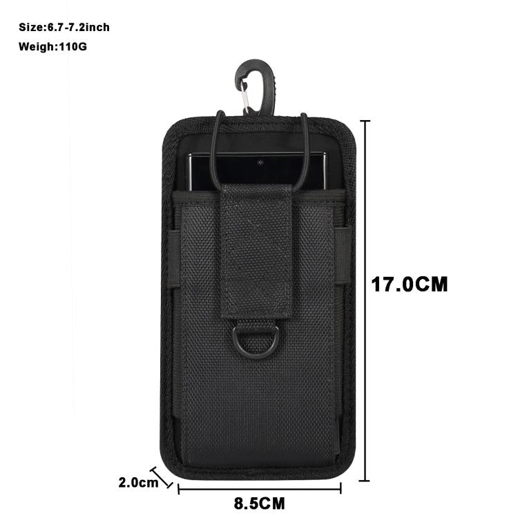 For 6.7-7.2 inch Oxford Fabric Waterproof Outdoor Phone Waist Bag - Black