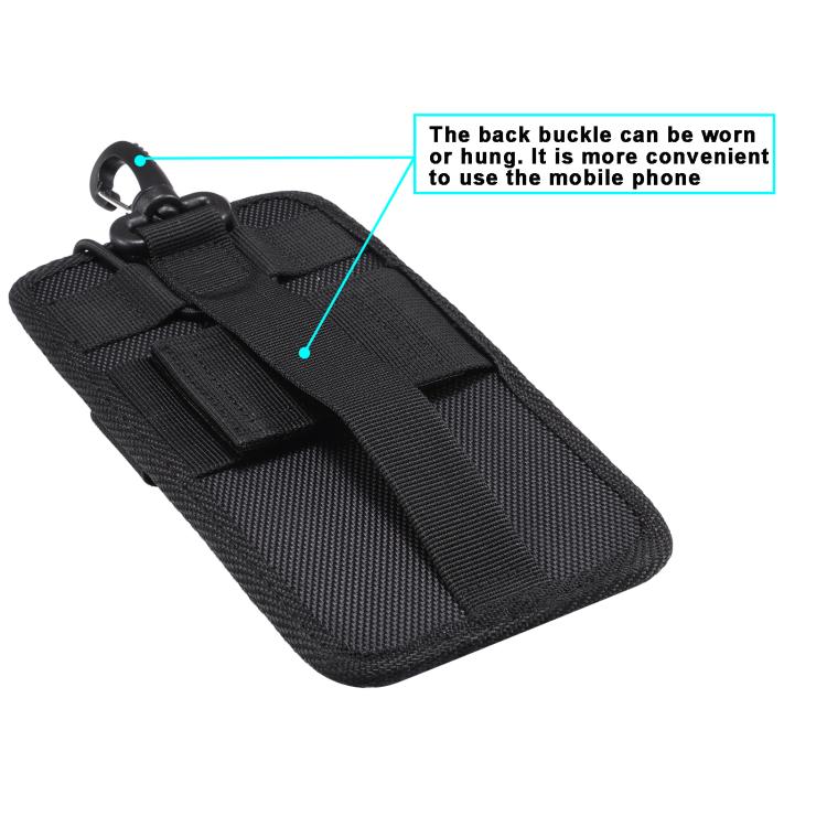 For 6.7-7.2 inch Oxford Fabric Waterproof Outdoor Phone Waist Bag - Black