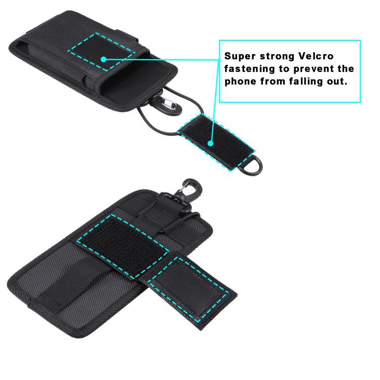 For 6.7-7.2 inch Oxford Fabric Waterproof Outdoor Phone Waist Bag - Black