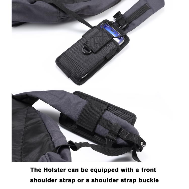 For 6.7-7.2 inch Oxford Fabric Waterproof Outdoor Phone Waist Bag - Black