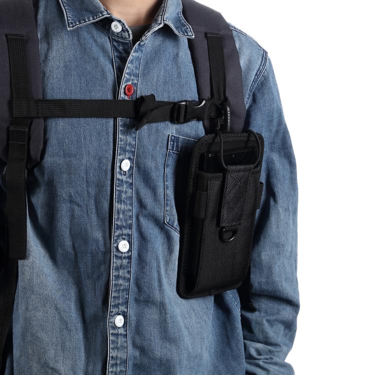 For 6.7-7.2 inch Oxford Fabric Waterproof Outdoor Phone Waist Bag - Black