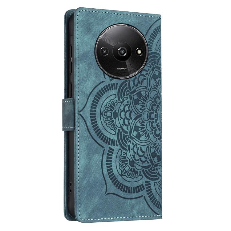 For Redmi A3 / Poco C61 4G Mandala Embossed Retro Frosted Leather Phone Case